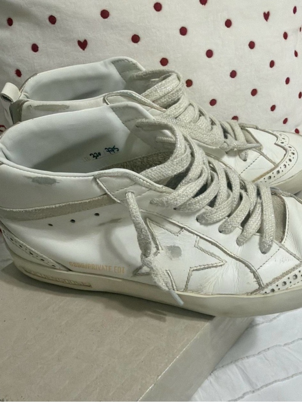 White Leather High-Top Women's Sneakers